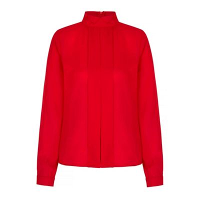 Yumi Red Tux Pleated Shirt